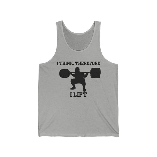 I Think Therefore I lift Unisex Jersey Tank