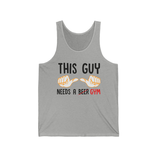 This Guy Needs A Gym Unisex Jersey Tank