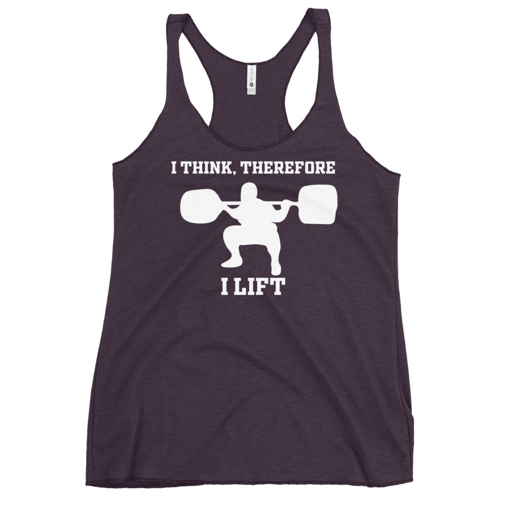 I Think Therefore I lift Women's Racerback Tank